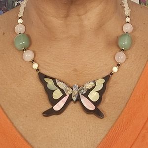 **Vintage** Lee Sands butterfly necklace